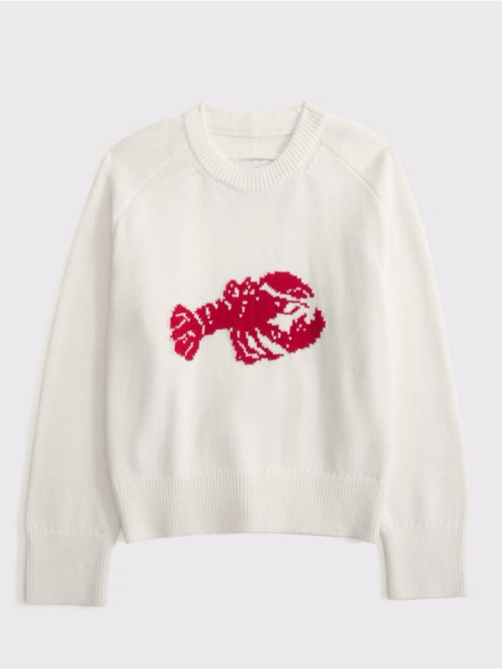 Abercrombie & Fitch Cream Sweater with Red Graphic 🦞